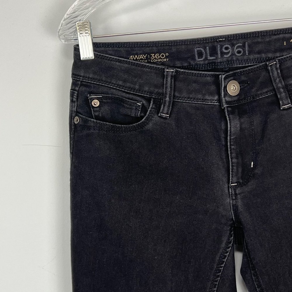DL1961 Angel Skinny Ankle Jeans Mid Rise Onyx Black size 28 - Picture 4 of 12